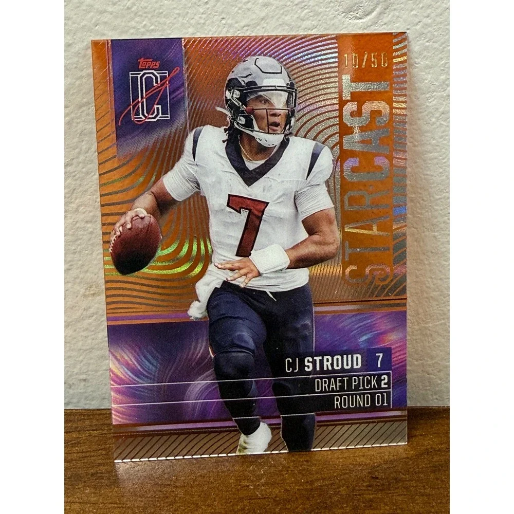 2025 Topps Signature Class Starcast CJ Stroud 10/50 Orange Parallel SC-2 Texans